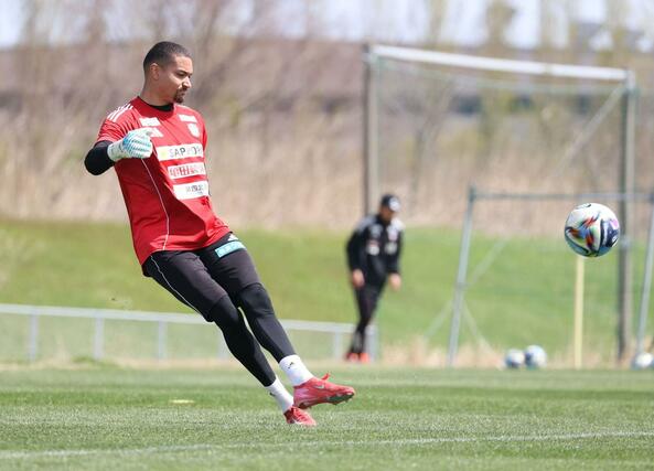 Ｊ２新潟　百年構想第１１節前日　ＧＫバウマン＝２０２６年４月１７日　聖籠町の専用練習場