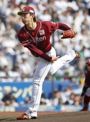 ロッテ戦に先発した楽天・荘司。勝敗は付かなかった＝ＺＯＺＯマリン