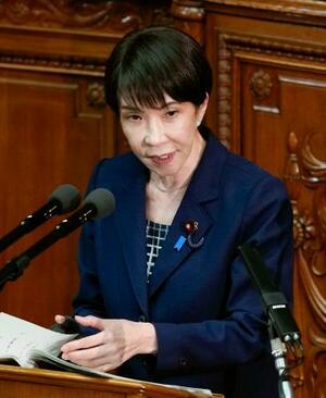 　「国家情報会議」創設法案が審議入りした衆院本会議で答弁する高市首相＝２日午後