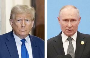 トランプ米大統領(ゲッティ=共同)、ロシアのプーチン大統領