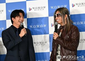 WOWOW『連続ドラマW　コンサルタント―死を執筆する男―』完成報告会に登壇した（左から）伊藤健太郎、GACKT （C）ORICON NewS inc.