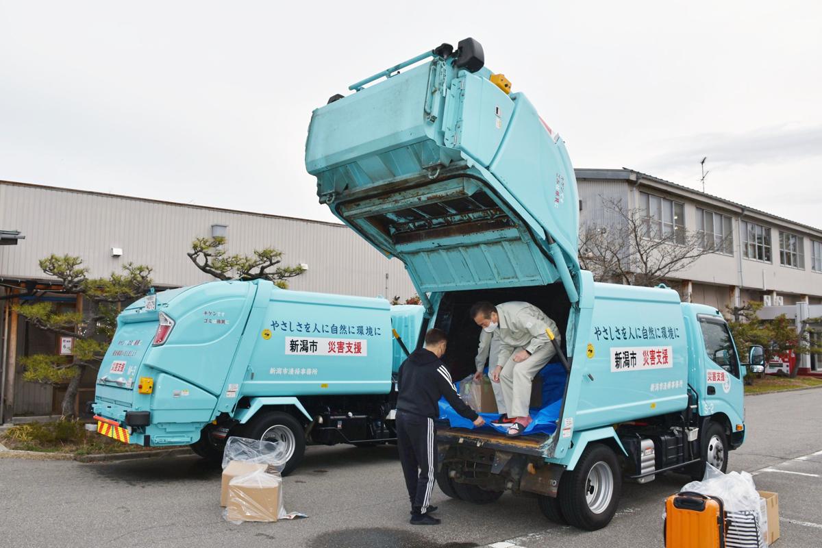 能登半島地震］避難所のごみ収集支援、“新潟市直営部隊”が石川県珠洲市