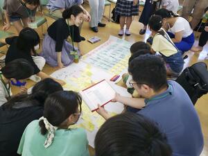 川崎市が設置した「子ども会議」の様子。子どもの意見を市政に反映させるため提言を行っている=2023年7月