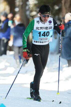 男子５キロクラシカル　１７位の丸山雄雅（中郷）＝長野県野沢温泉村