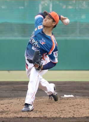 6回2失点と粘投した先発飯田大翔=ロッテ浦和球場