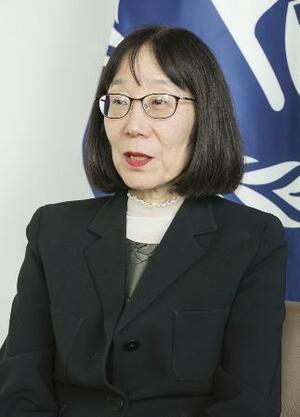 　国際刑事裁判所（ＩＣＣ）の赤根智子所長＝９月、オランダ・ハーグ