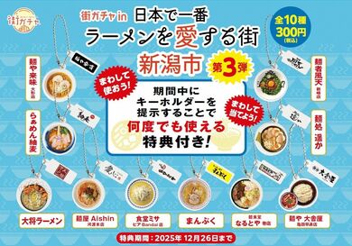 ラーメン愛もっとPR♡新潟市「街ガチャ」第3弾、“新顔”10店お目見え