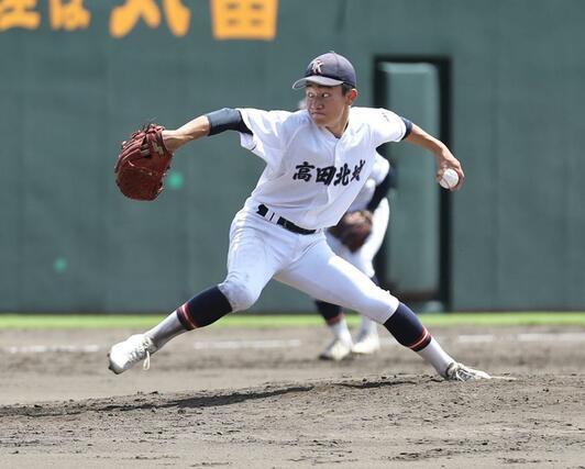 帝京長岡－高田北城　高田北城の先発金田虎恭＝三条市パールスタ
