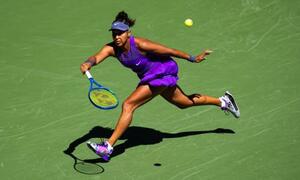 　全米テニス女子シングルス３回戦でプレーする大坂なおみ＝３０日（ゲッティ＝共同）