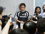 サッカーW杯北中米3カ国大会の日本代表から離脱した遠藤航について話す日本サッカー協会の山本昌邦技術委員長=11日、ナッシュビル近郊(共同)
