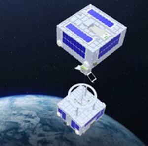 　小型衛星「しらいと」のイメージ図（静岡大能見研究室提供）