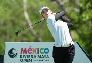 　第１ラウンド、４アンダーで４位の原英莉花＝エルカマレオンＧＣ（共同）