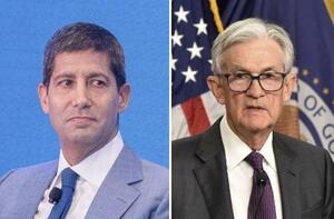 ウォーシュ氏(左)、パウエル氏(いずれもゲッティ=共同)