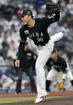 ソフトバンク戦に先発し６回無失点と好投したロッテ・田中＝ＺＯＺＯマリン
