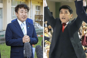斎藤洋明氏(左)と黒岩宇洋氏