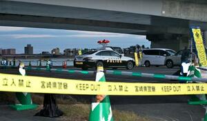 不発弾のような物が見つかった現場周辺=5日午後、宮崎市