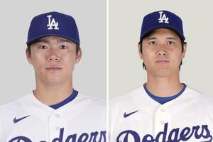 　ドジャースの山本由伸（左）、大谷翔平