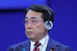 　世界経済フォーラム年次総会（ダボス会議）に出席した赤沢亮正経済産業相＝２０日、スイス東部ダボス（ロイター＝共同）