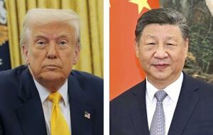 トランプ米大統領(左、ゲッティ=共同)、中国の習近平国家主席(新華社=共同)