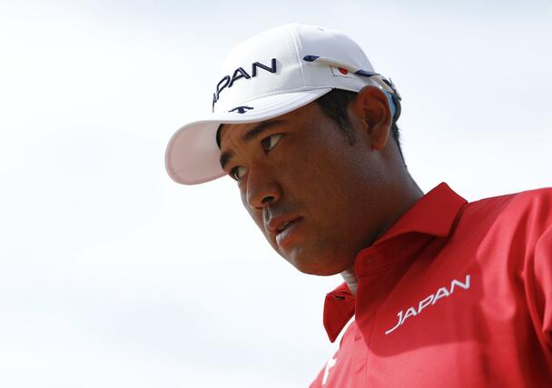 男子　最終ラウンド、１４番に向かう松山英樹＝パリ郊外（共同）