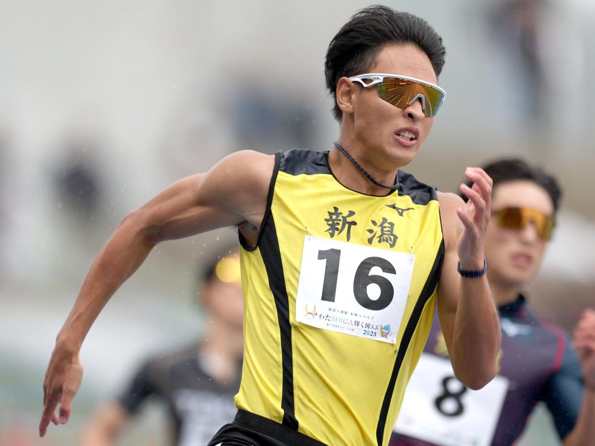 滋賀国スポ2025］陸上・少年男子A300mの佐藤克樹（東京学館高）が5位