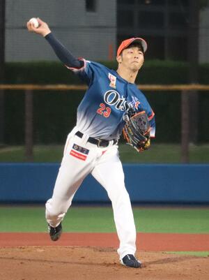 先発し6回1失点の薮田和樹=横須賀スタジアム