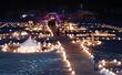 雪灯籠や雪像の明かりが会場を照らした「七ケ谷雪ほたる」＝関川村安角