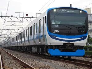 東京臨海高速鉄道の次期車両71―000形=2025年7月1日、東京都品川区