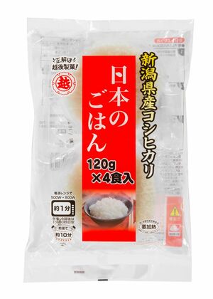 値上げする包装米飯「日本のごはん4食入」