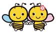 ハチ食品のキャラクター、ハチ坊(左)とハニーちゃん