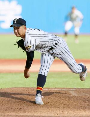 帝京長岡の先発工藤壱朗=明治神宮野球場