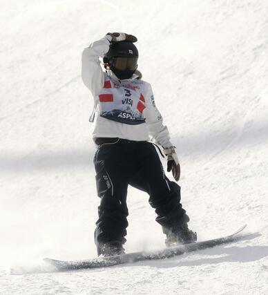 スノーボードW杯ハーフパイプ第4戦で女子4位の工藤璃星=アスペン(ゲッティ=共同)