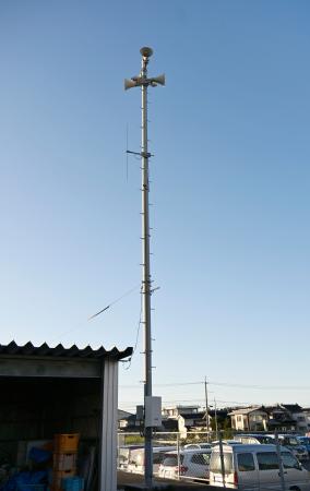 　鳥取県琴浦町に設置されている、災害情報や自治会放送を住民に伝える屋外スピーカー