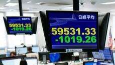 東証続落、一時６万円割れ