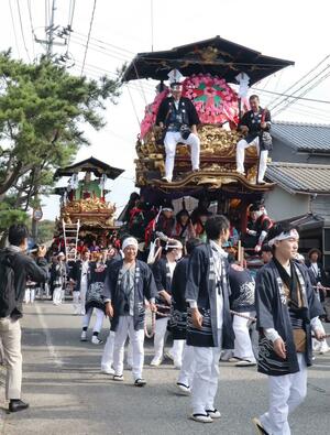 文化庁から日本遺産の構成文化財に追加認定された村上市の岩船大祭=2023年10月、村上市