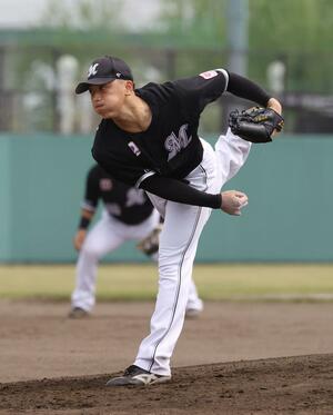 7回無失点と好投したロッテの先発田中晴也=みどり森(写真映像部・佐藤将志)