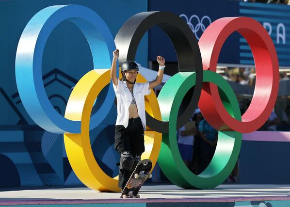 女子パーク決勝　３回目に臨む開心那＝パリ（共同）