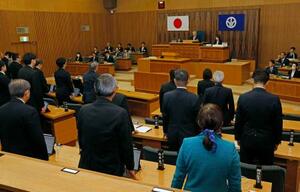 ハラスメント防止条例が可決、成立した福井県議会本会議=18日午後