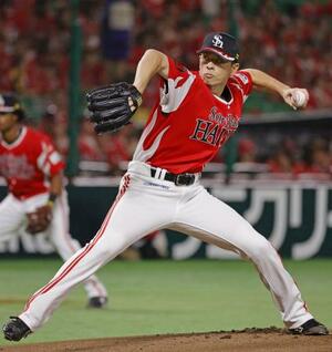 楽天戦に先発したソフトバンク・大関=みずほペイペイドーム