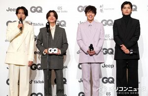 『GQ MEN OF THE YEAR 2025』授賞式に登壇したtimelesz（左から）橋本将生、松島聡、原嘉孝、篠塚大輝 （C）ORICON NewS inc.