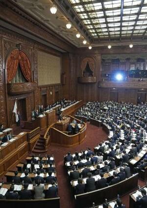 　衆院本会議で行われた高市早苗首相の施政方針演説