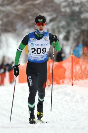 成年男子A10キロクラシカル 4位だった坂井冠太(専大)=上山市(写真映像部・渡辺善行)