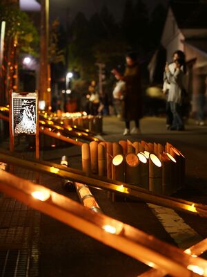 最後の開催となった「越後みしま竹あかり街道」＝長岡市脇野町