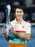 ２０１９年１月、ブリスベン国際男子シングルスで約３年ぶりのツアー優勝を果たした錦織圭＝ブリスベン（共同）