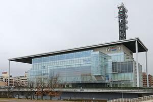 臨時株主総会が開かれたNST本社=3日、新潟市中央区