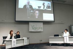 国会内で開かれた、一般社団法人「Spring」の集会=18日午後