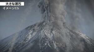 大規模噴火が起きた富士山のイメージCG(内閣府提供)