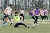 東京V戦に向けて練習するJ1アルビレックス新潟の選手=聖籠町のアルビレッジ