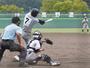 先制打など4安打2打点と活躍した上越総合技術の4番長谷川和洸=2024年9月7日、柏崎市佐藤池