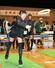ユニバーサルスポーツを体験する参加者=3月23日、長岡市寺泊磯町